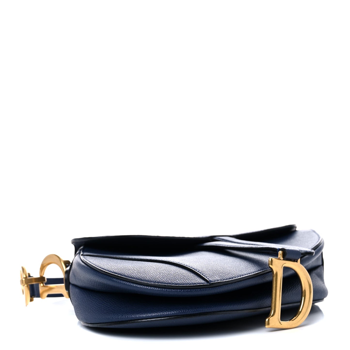 Grained Calfskin Saddle Bag Navy