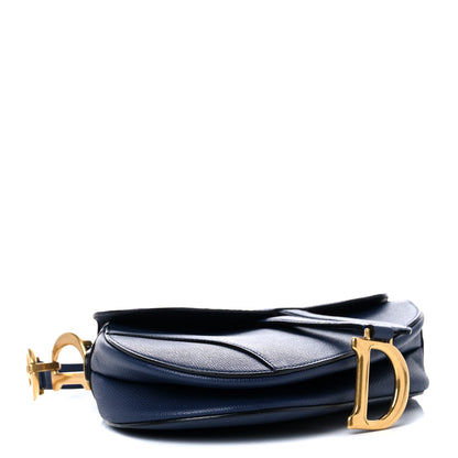Christian Dior Grained Calfskin Saddle Bag Navy 3 of 9