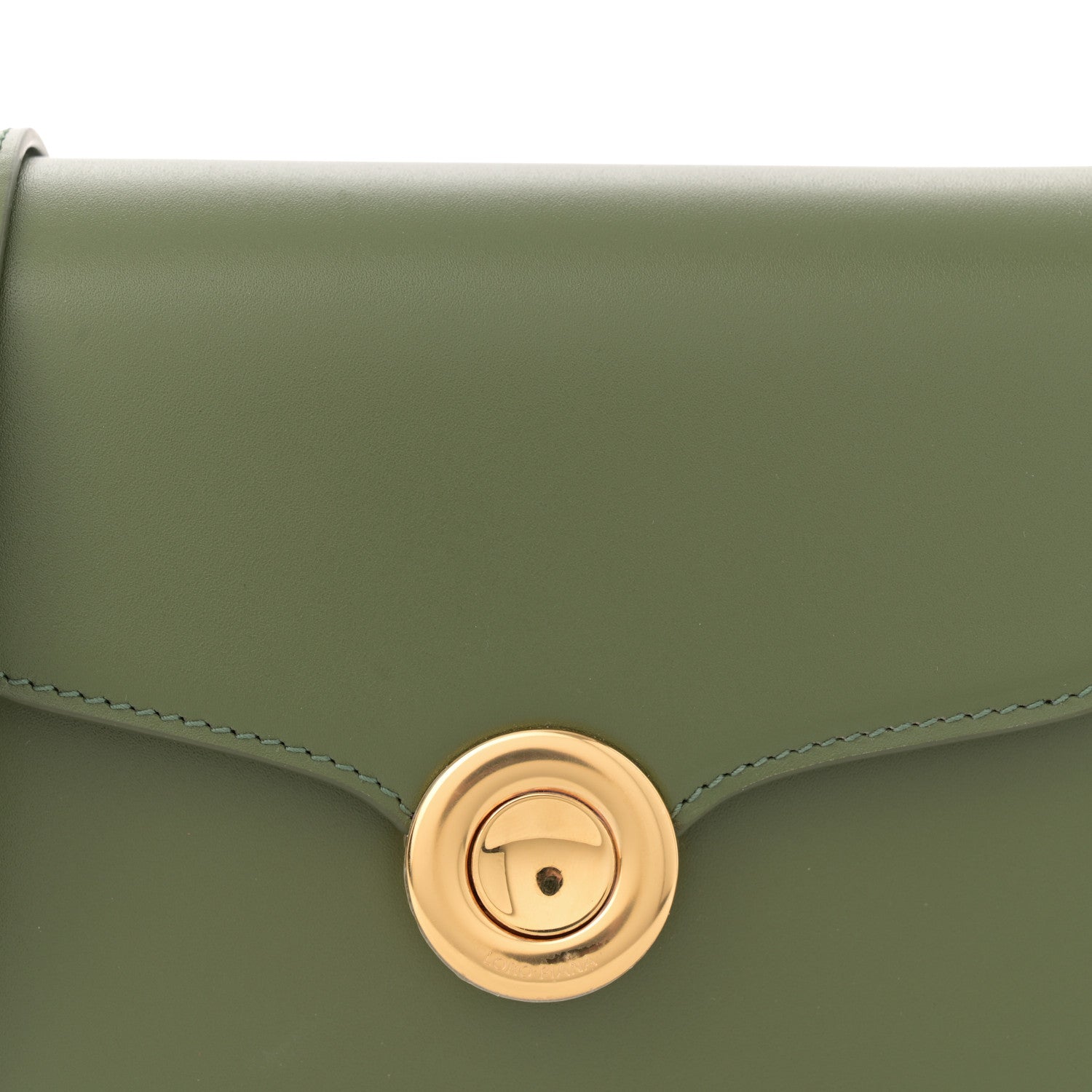 Loro Piana Smooth Calfskin Mini Ghiera Bag Dark Lichen Green Kummel 7 of 9