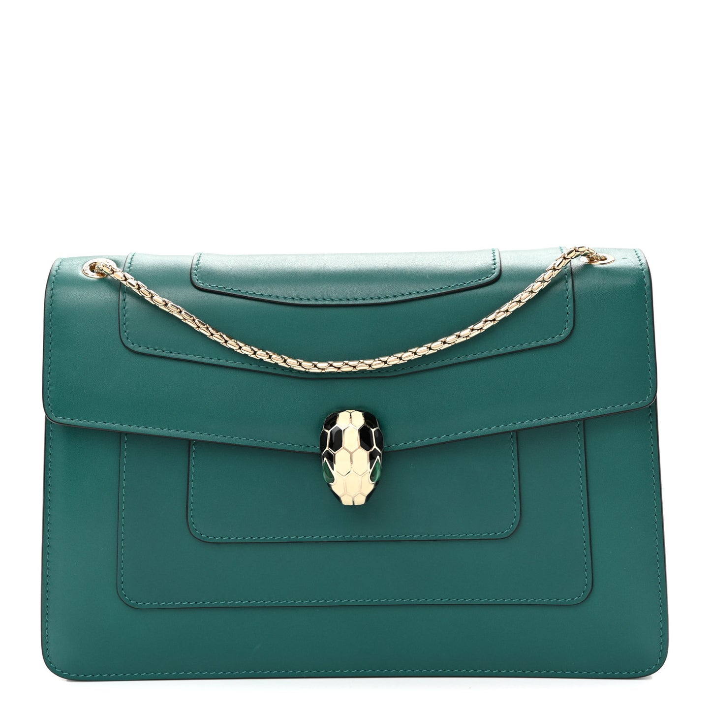 Calfskin Serpenti Forever Shoulder Bag Emerald Green
