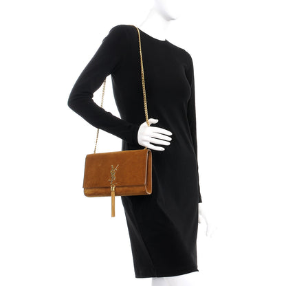 Saint Laurent Suede Medium Classic Monogram Kate Tassel Satchel Light Ochre 2 of 7