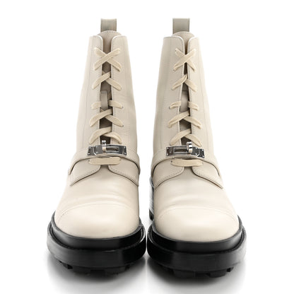 Hermes Glossed Calfskin Funk Ankle Boots 39 Beige Glaise 2 of 8