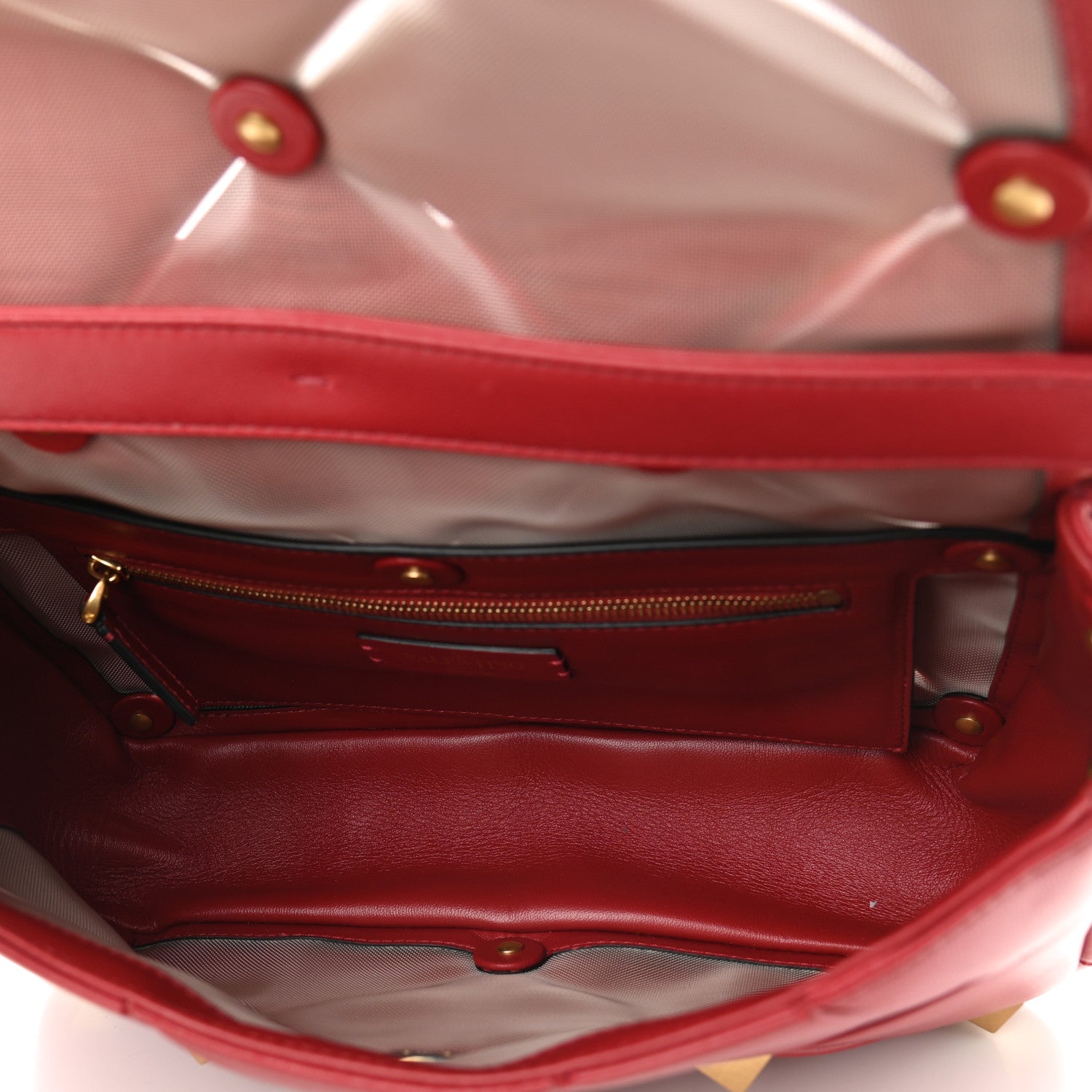 Valentino Garavani Nappa Large Roman Stud Craving Shoulder Bag Rosso 5 of 8