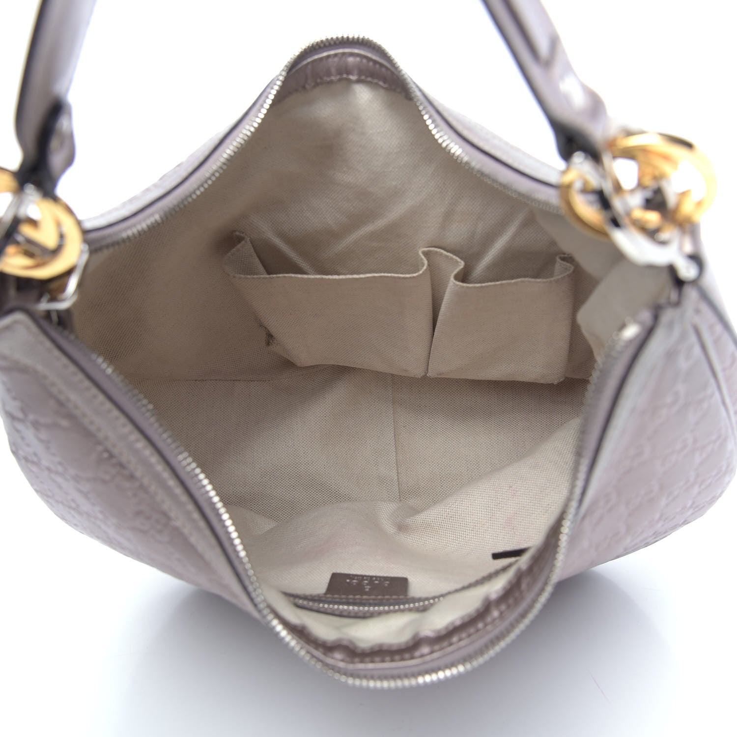 Gucci Metallic Guccissima Medium GG Twins Hobo Mauve 5 of 13