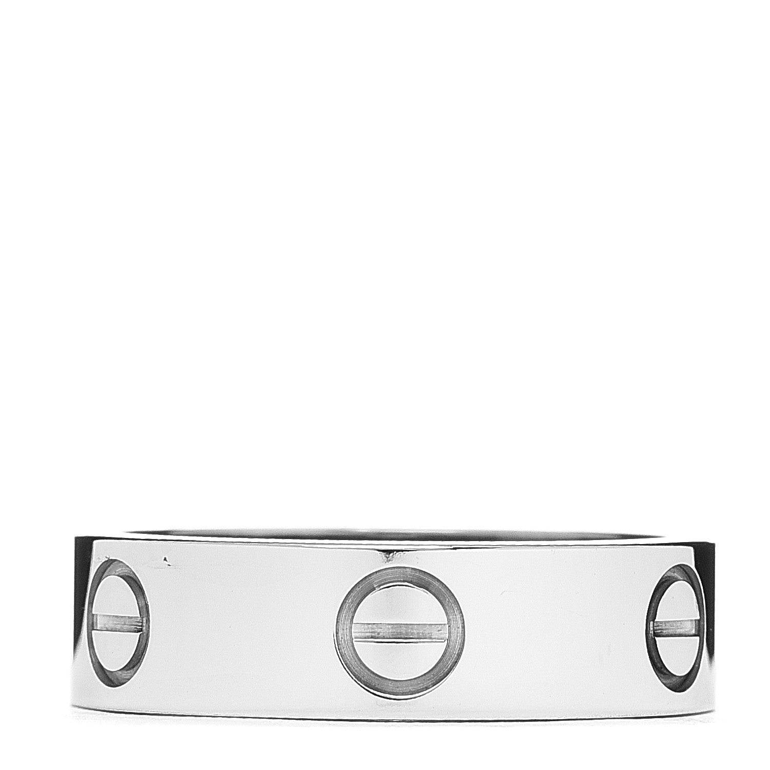 Cartier 18K White Gold 5.5mm LOVE Ring 55 7.25 1 of 4