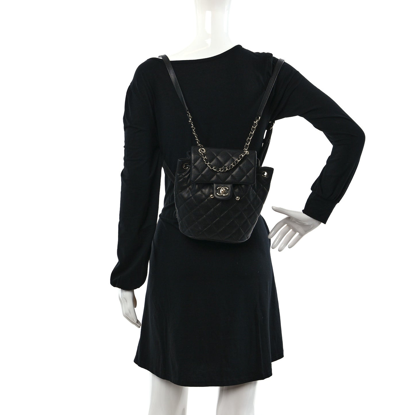 Caviar Quilted Mini Urban Spirit Backpack Black