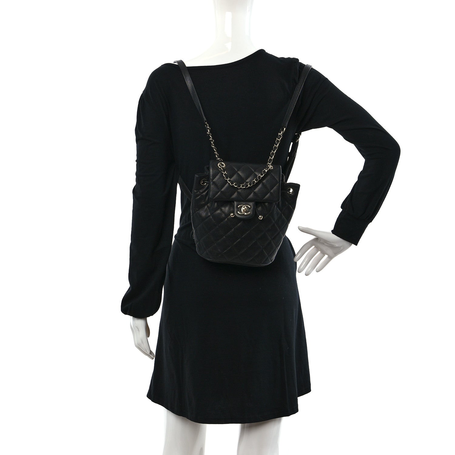 Chanel Caviar Quilted Mini Urban Spirit Backpack Black 2 of 10