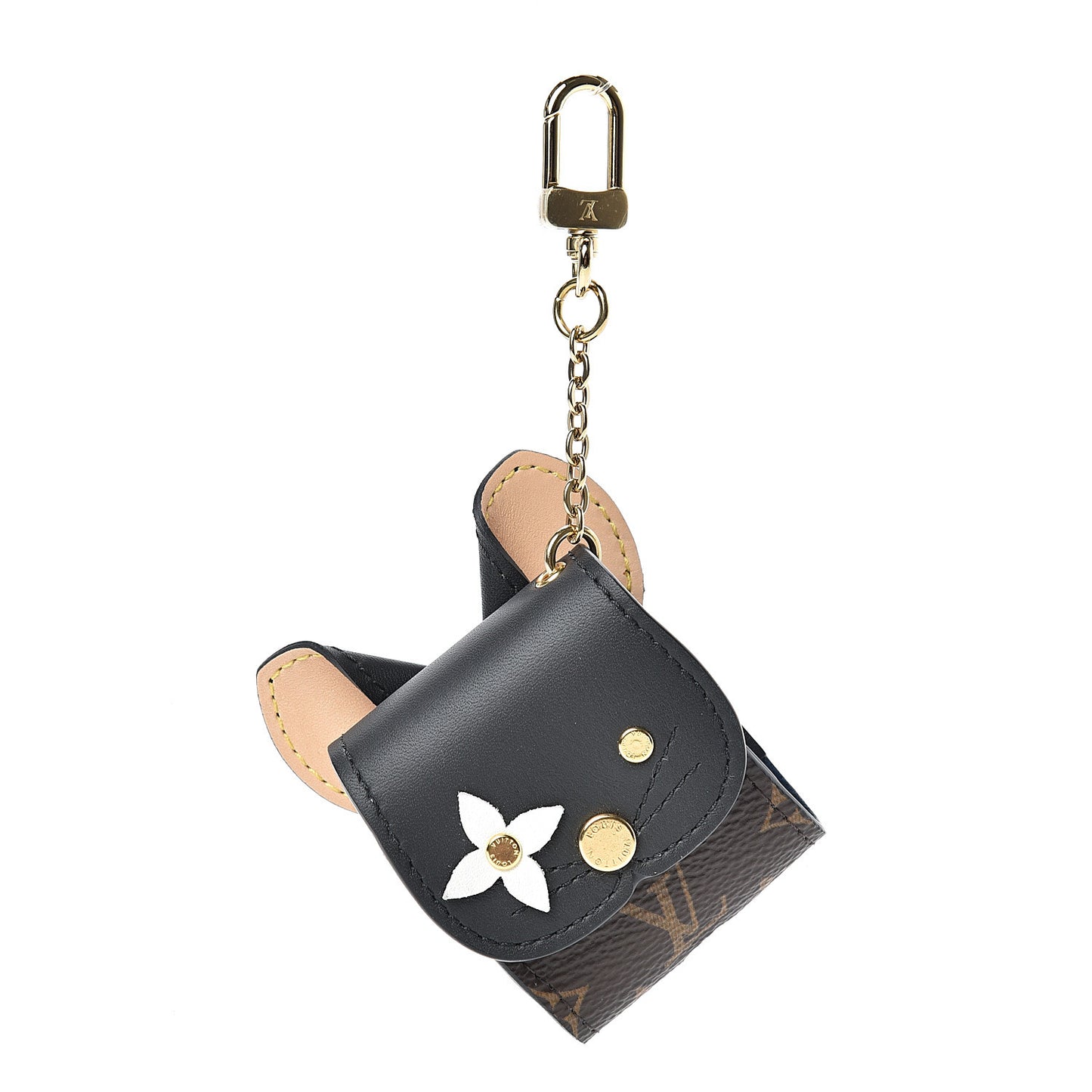 Monogram Cat Earphones Case Black