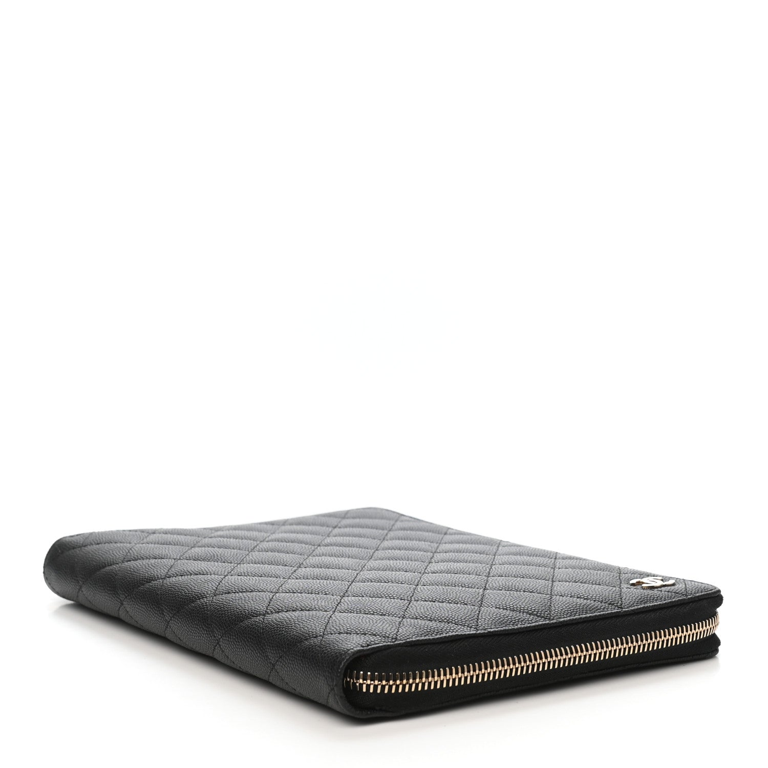 Chanel Caviar Quilted Zip Around Notebook Agenda Cover Black 4 of 7