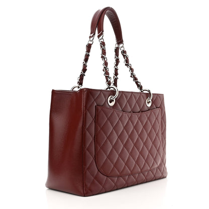 Chanel Caviar Quilted Grand Shopping Tote GST Dark Red 2 of 9
