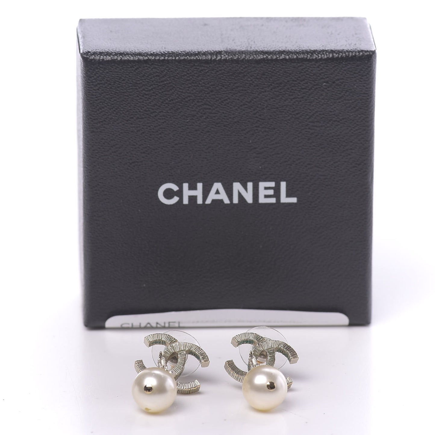 Crystal Pearl CC Drop Leaf Earrings Gold