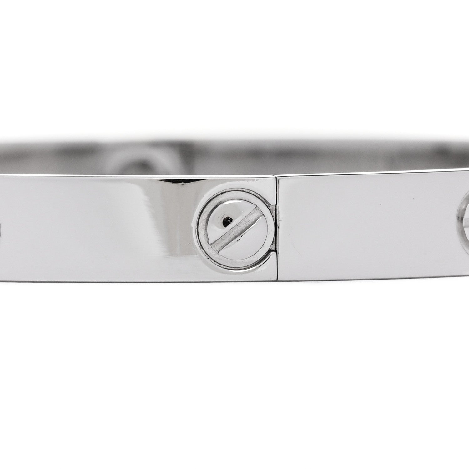 Cartier 18K White Gold 4 Diamond Love Bracelet 18 5 of 9