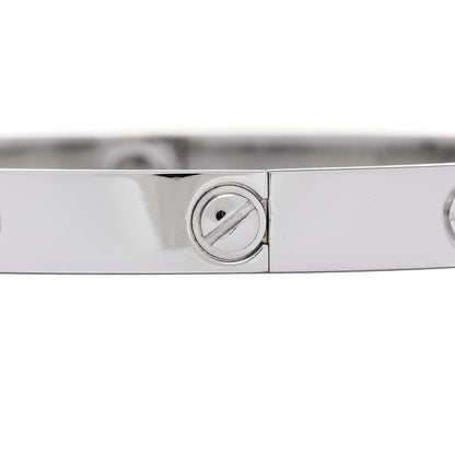 Cartier 18K White Gold 4 Diamond Love Bracelet 18 5 of 9