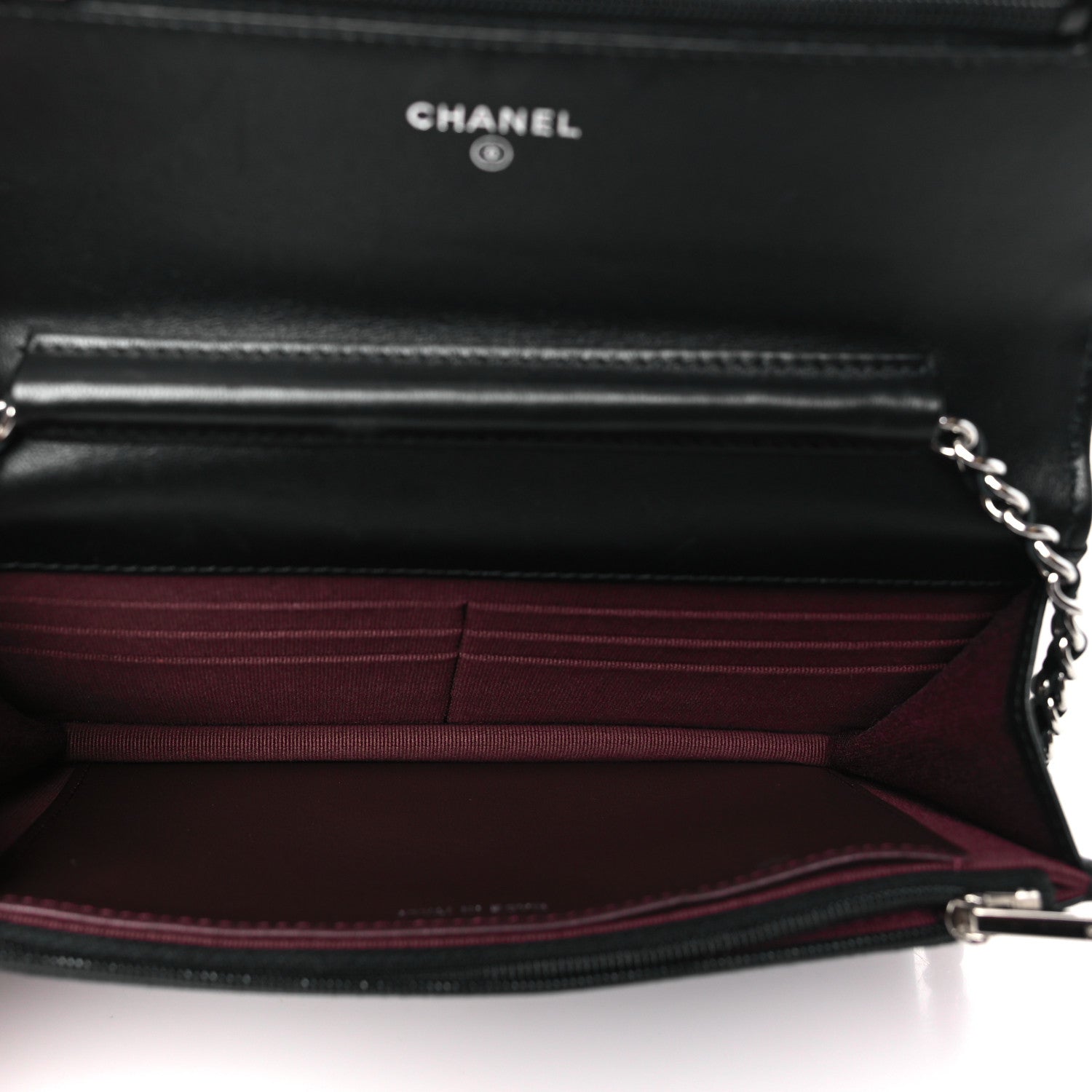 Chanel Lambskin Quilted Wallet On Chain WOC Black 5 of 12