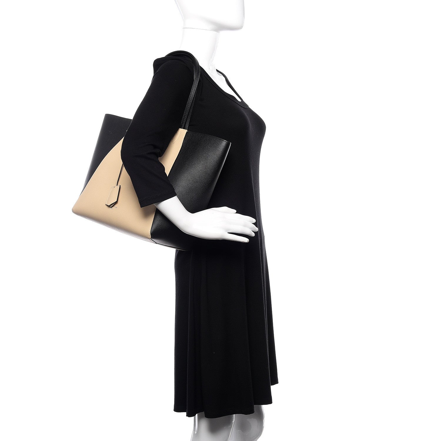 Louis Vuitton Calfskin Lockme Go Tote Black Vanilla 2 of 12