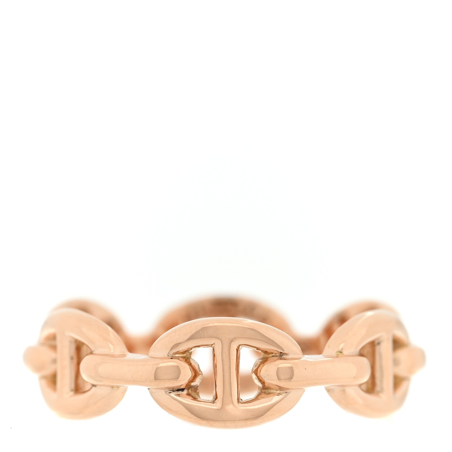 Hermes 18K Rose Gold PM Chaine d'Ancre Enchainee Ring 54 7 3 of 5