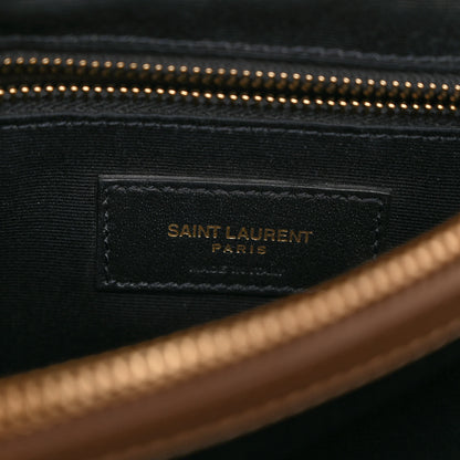 Saint Laurent Calfskin Y Quilted Monogram Medium Loulou Chain Satchel Dark Latte 6 of 11