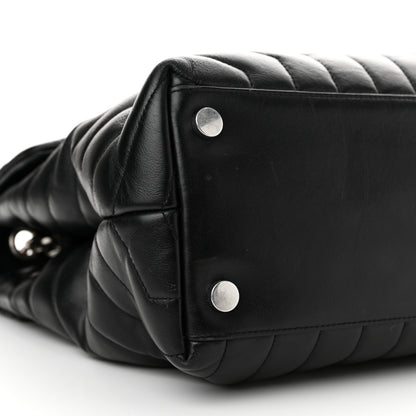 Saint Laurent Calfskin Y Quilted Monogram Large Loulou Chain Satchel Black 9 of 12