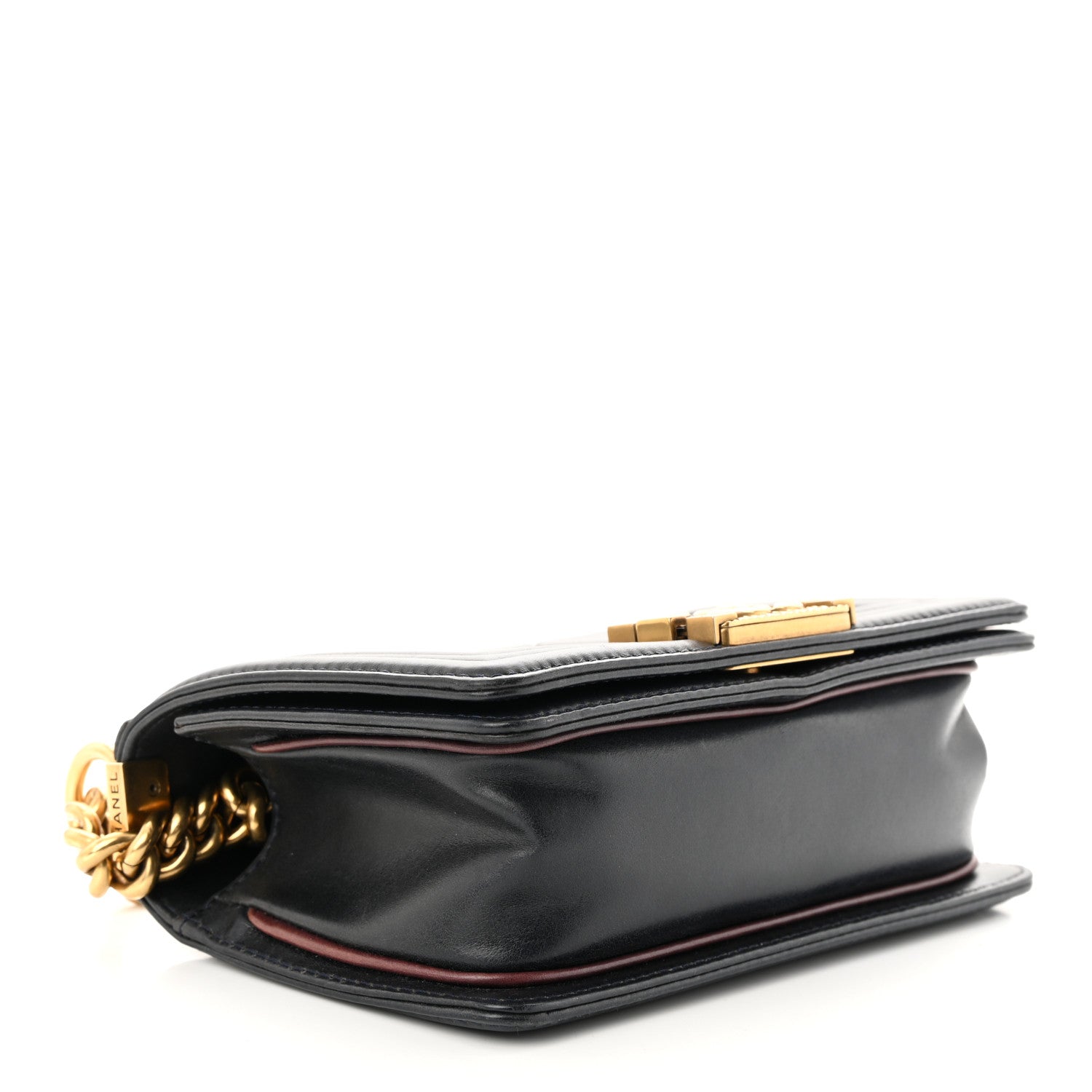 Chanel Calfskin Embossed Small Paris Salzburg Boy Flap Navy 4 of 11