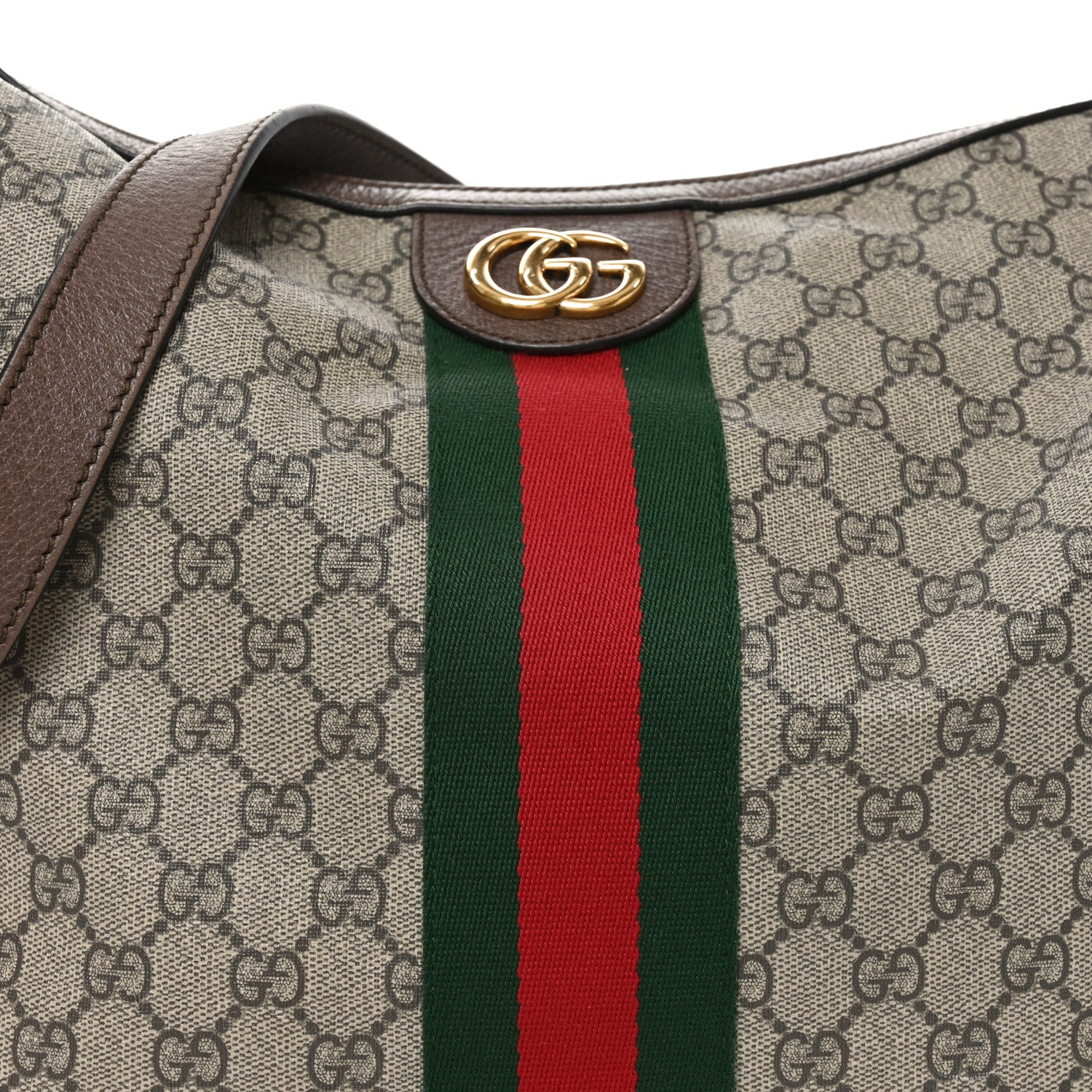 Gucci GG Supreme Monogram Web Ophidia Half Moon Hobo Brown 8 of 11