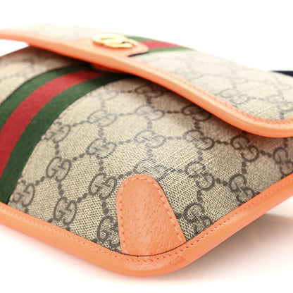 Gucci GG Supreme Monogram Web Small Ophidia Belt Bag Beige Ebony Orange Fluo 10 of 13