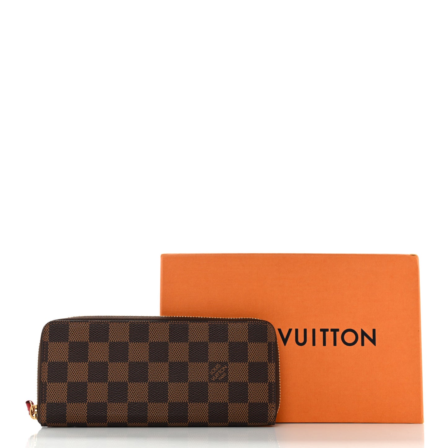 Damier Ebene Clemence Wallet Cherry