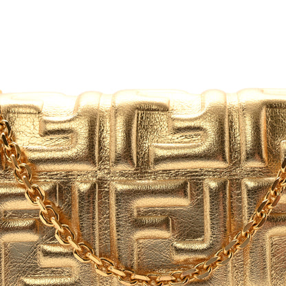 Fendi Vitello Catalan Mirror FF 1974 Embossed Continental Wallet on Chain Gold 7 of 9
