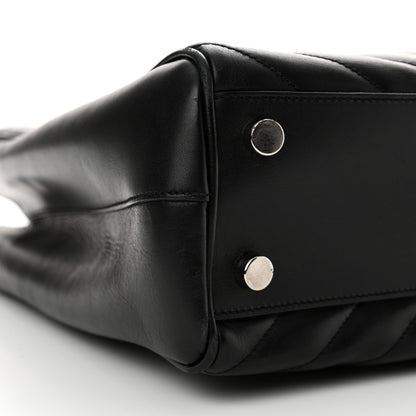 Saint Laurent Smooth Calfskin Matelasse Chevron Large Monogram Shopping Bag Black 9 of 16