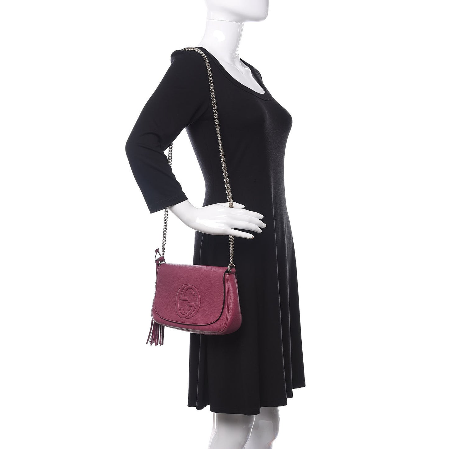 Pebbled Calfskin Medium Soho Flap Crossbody Peonia Flower
