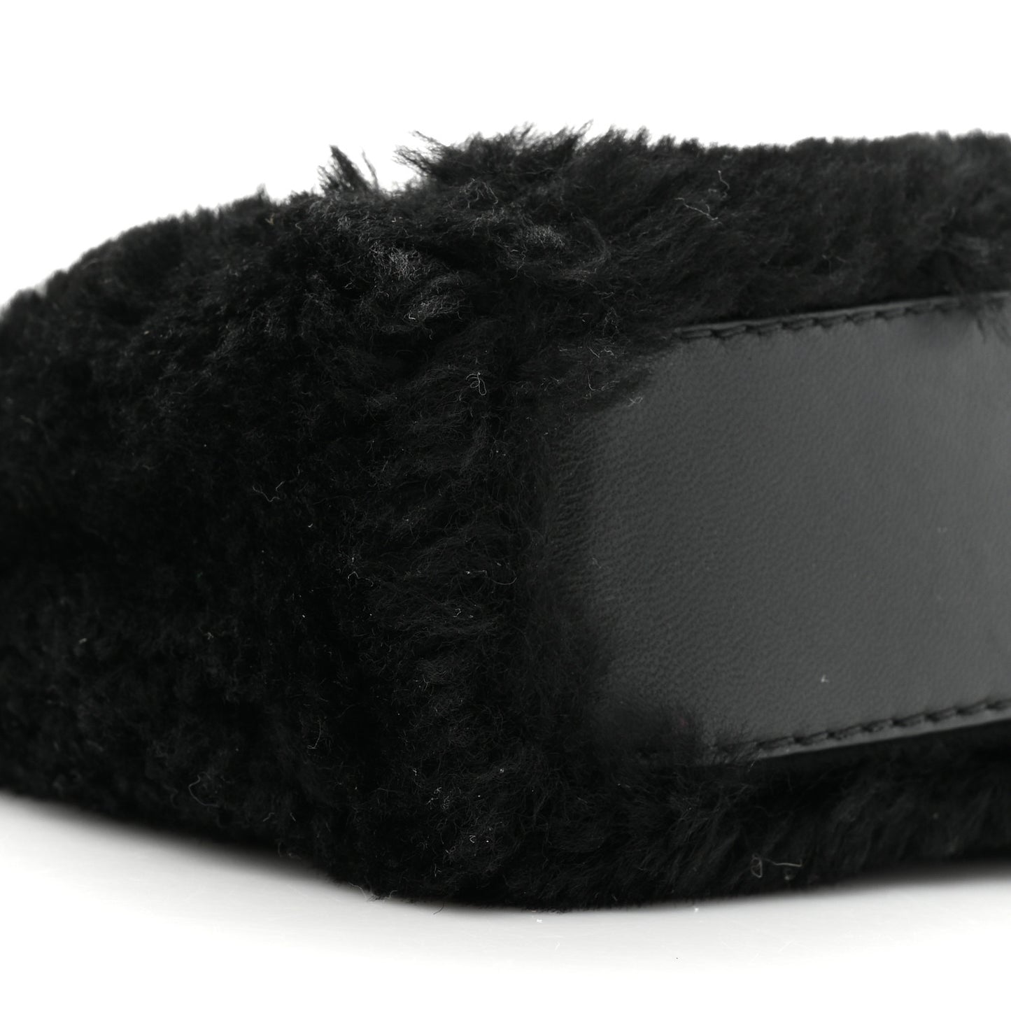 Shearling Shiny Nappa Micro Peekaboo Iconic Satchel Black