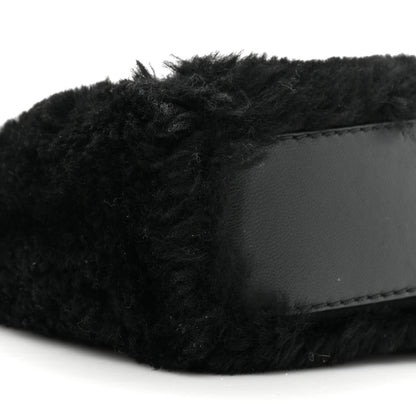 Fendi Shearling Shiny Nappa Micro Peekaboo Iconic Satchel Black 9 of 9