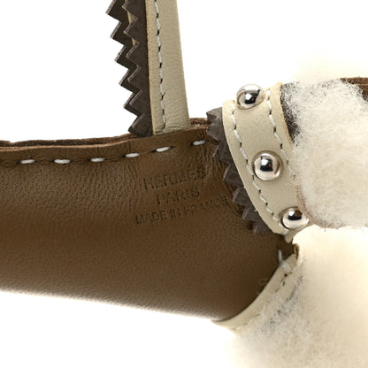 Hermes Milo Lambskin Epsom Shearling Budy Apic Charm Ecru Etoupe Craie 3 of 5