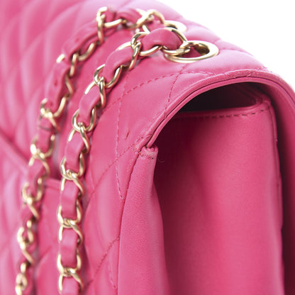 Chanel Lambskin Quilted Jumbo Mademoiselle Chic Flap Fuchsia 13 of 16