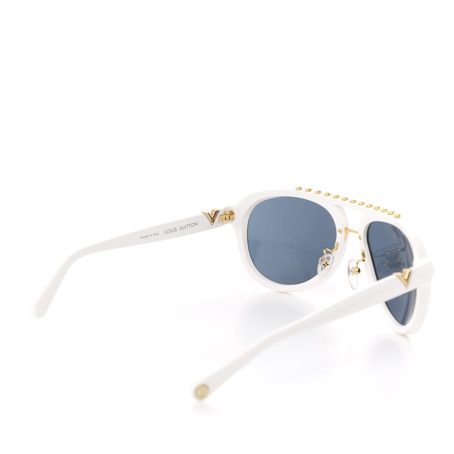 Acetate Aviator Serpico Studded Sunglasses Z2357W White