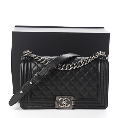 Chanel Caviar Quilted Medium Boy Flap Black 12 of 12