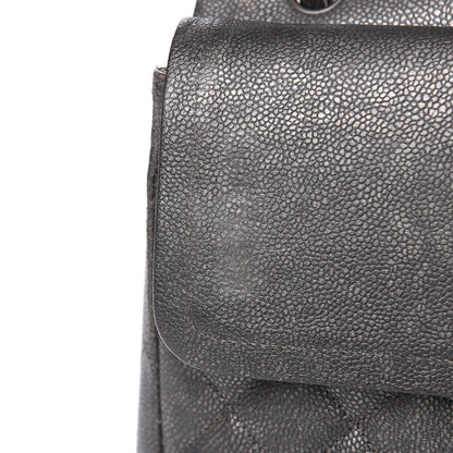 Chanel Metallic Caviar Quilted Maxi Double Flap Charcoal 12 of 17