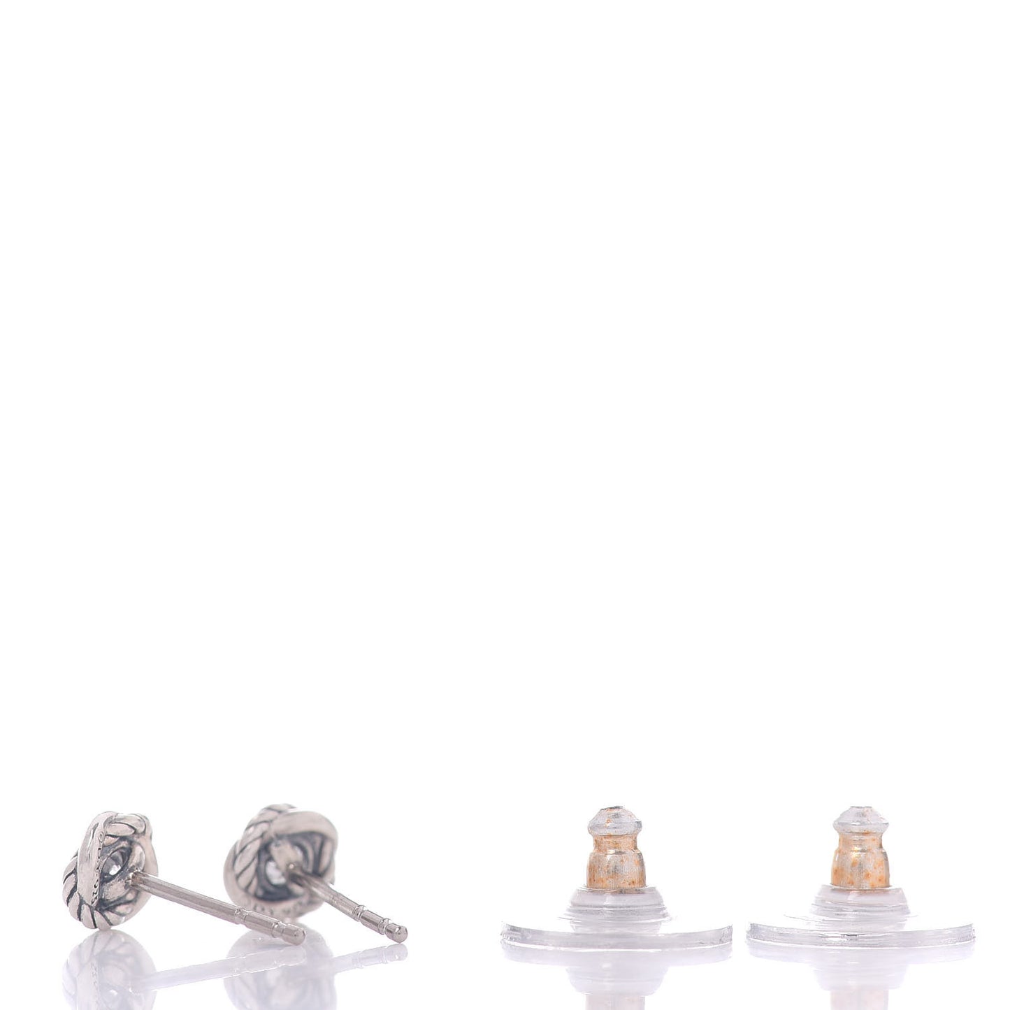 Sterling Silver Diamond 7mm Infinity Stud Earrings