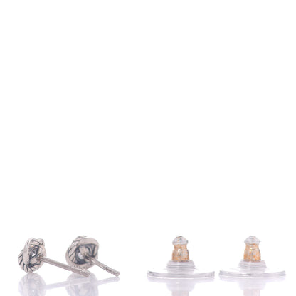 David Yurman Sterling Silver Diamond 7mm Infinity Stud Earrings 3 of 4