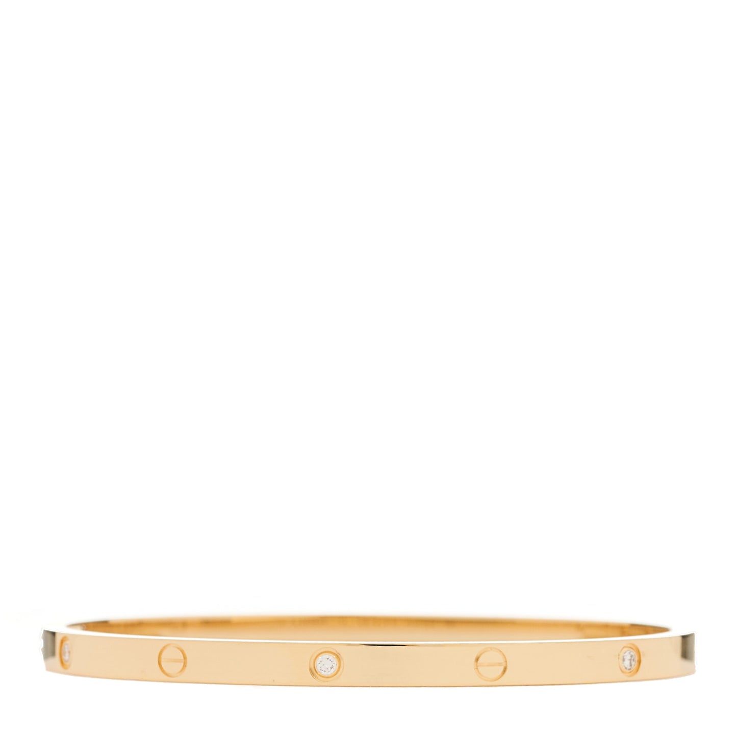 18K Yellow Gold 6 Diamond Small LOVE Bracelet 16