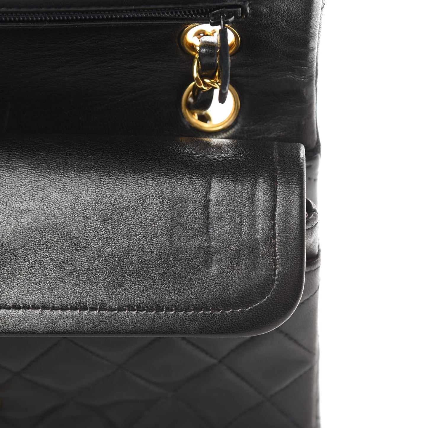 Lambskin Quilted Small Double Flap Black