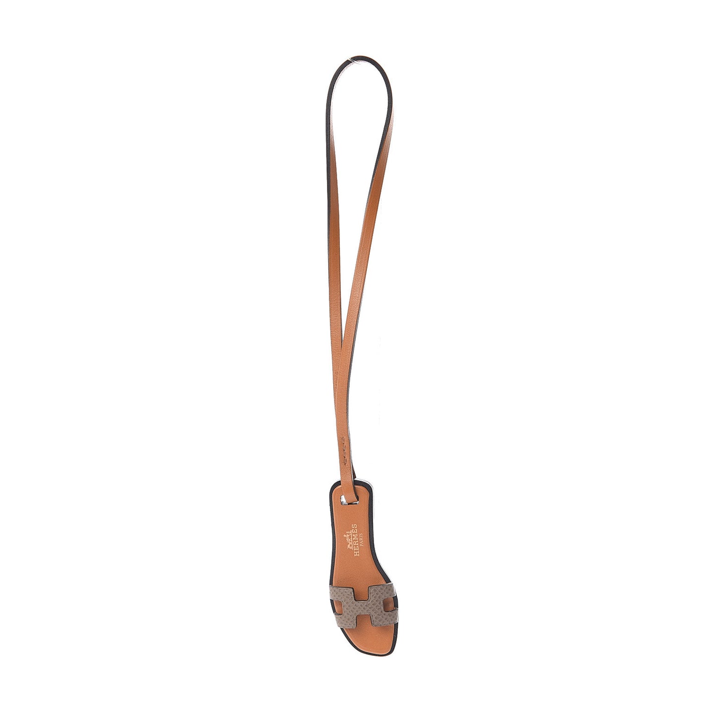 Epsom Butler Calfskin Hunter Oran Nano Bag Charm Etoupe