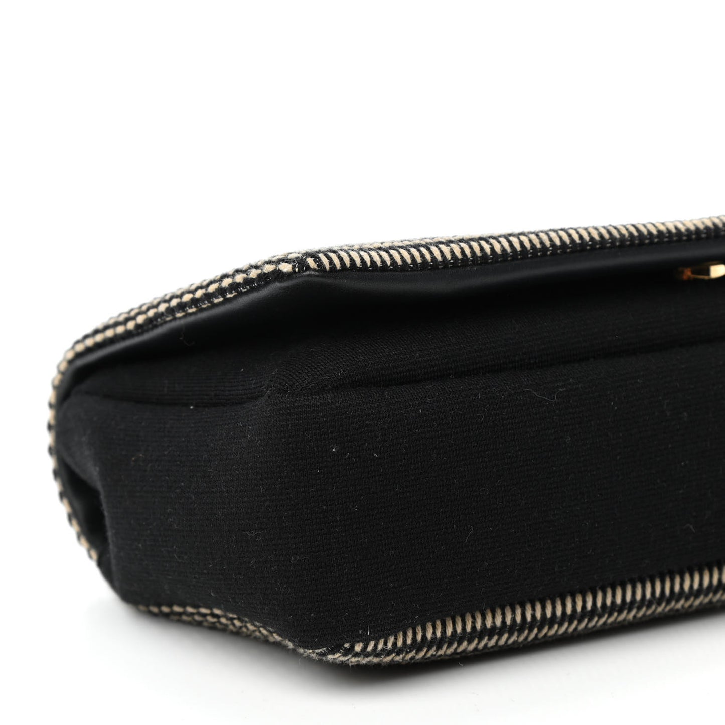Cotton Embroidered Rive Gauche Noe Chain Bag Black Beige