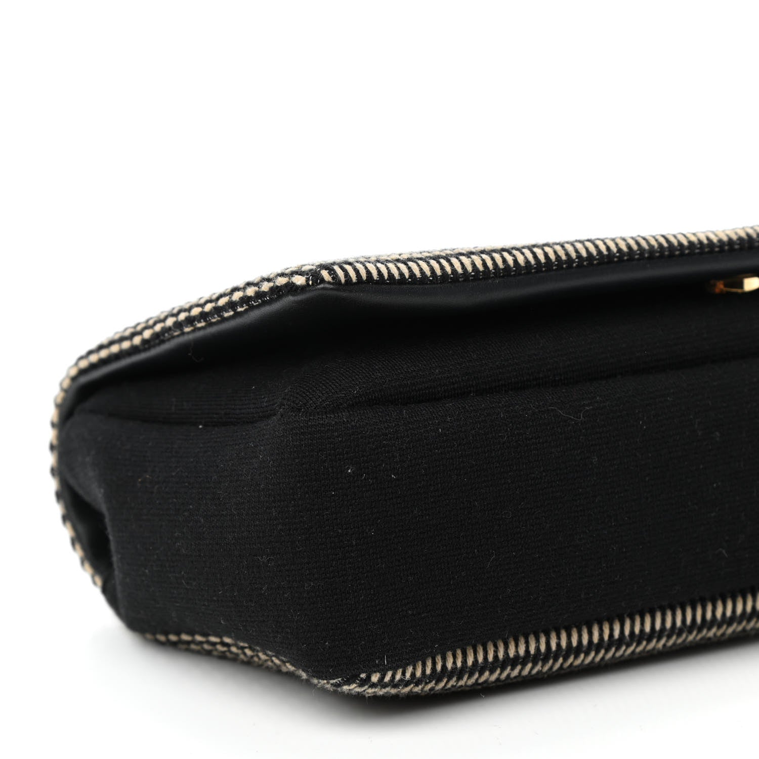 Saint Laurent Cotton Embroidered Rive Gauche Noe Chain Bag Black Beige 8 of 9