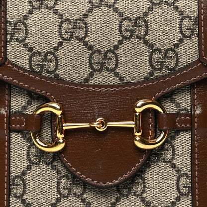 Gucci GG Supreme Monogram Mini Horsebit 1955 Crossbody Bag Beige Brown Sugar 7 of 13