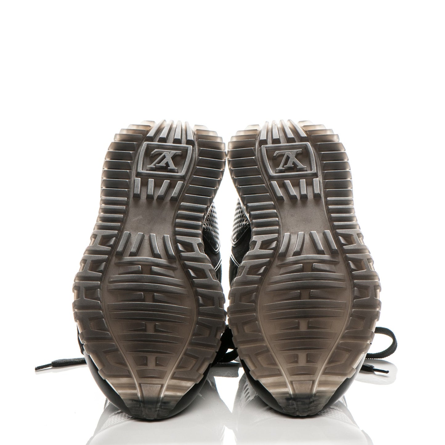 Nubuck Calfskin Perforated Run Away Sneakers 38 Black