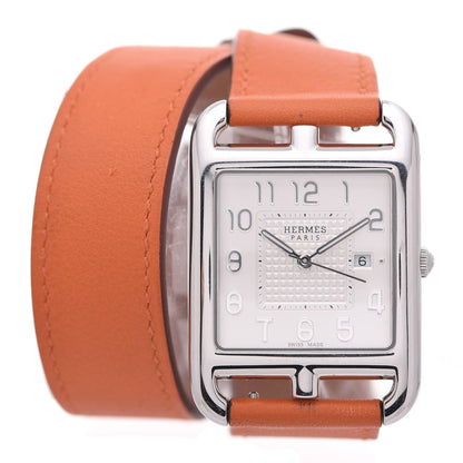 Hermes Stainless Steel Swift 29mm Cape Cod Double Tour Quartz Watch Orange 1 of 12
