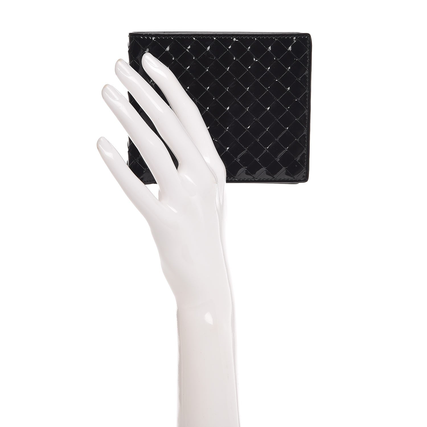 Bottega Veneta Patent Intrecciato Bi-Fold Wallet Nero Black 2 of 6
