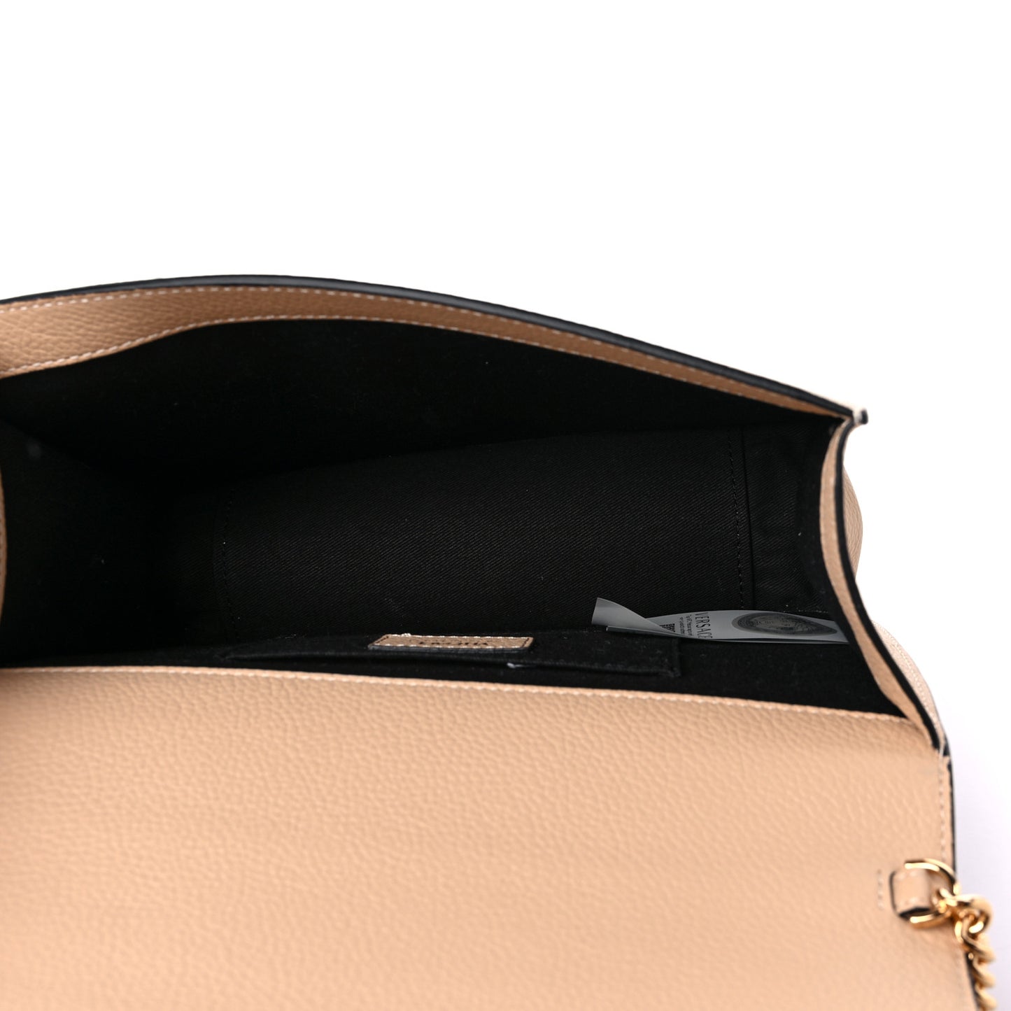 Grained Calfskin Virtus Shoulder Bag Beige