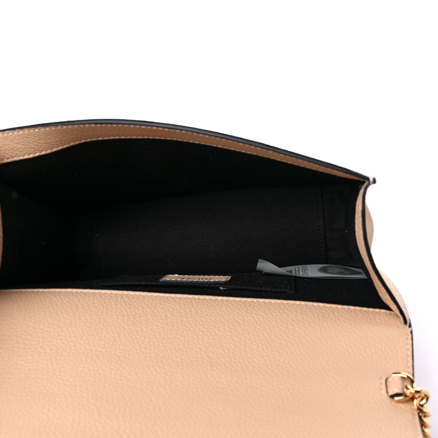 Versace Grained Calfskin Virtus Shoulder Bag Beige 5 of 9