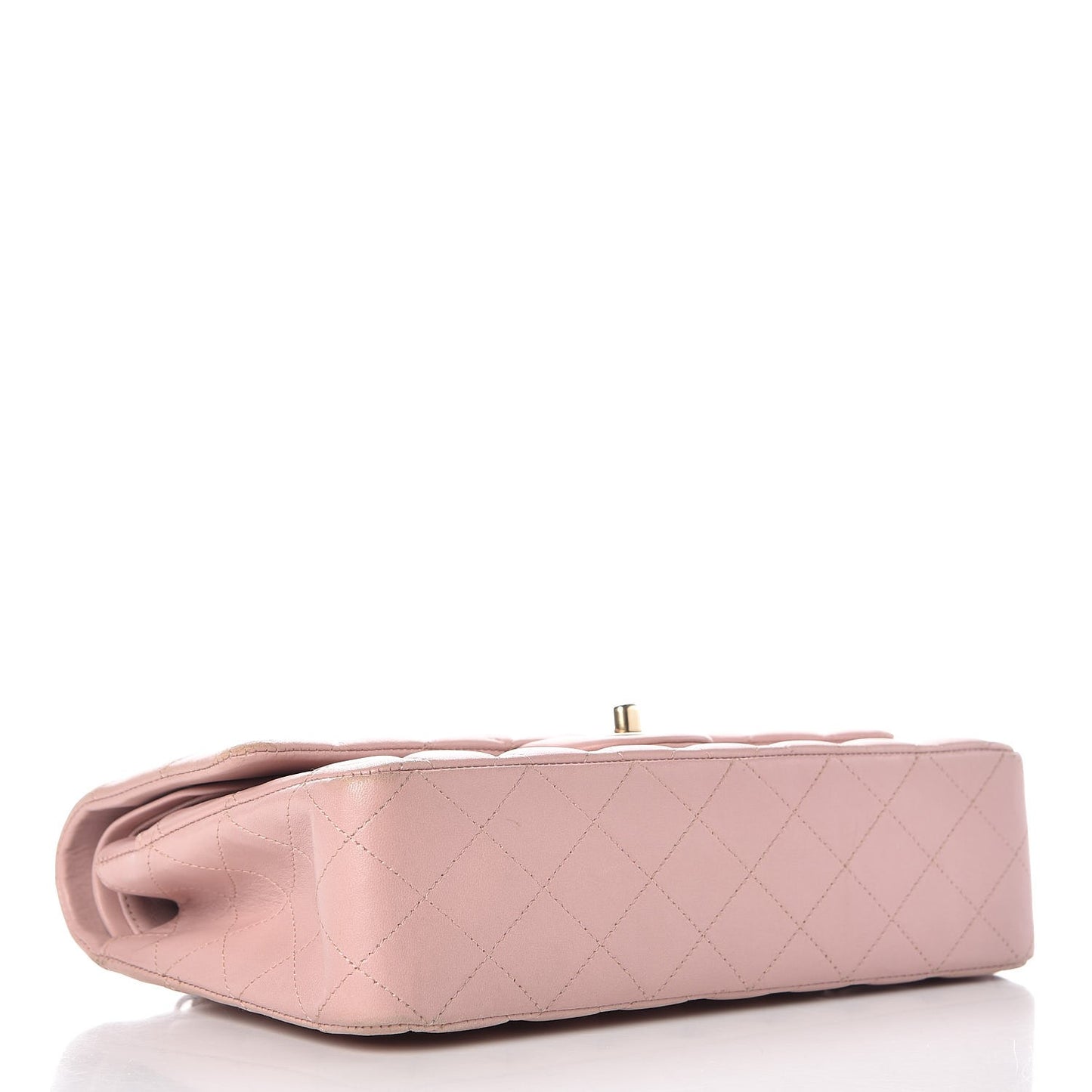 Lambskin Quilted Medium Double Flap Light Pink
